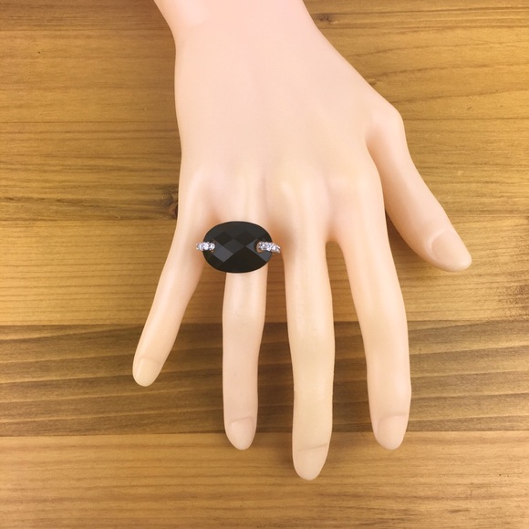 Heng Ngai HN Faceted Onyx Vermeil Ring 8 - Picture 6 of 11
